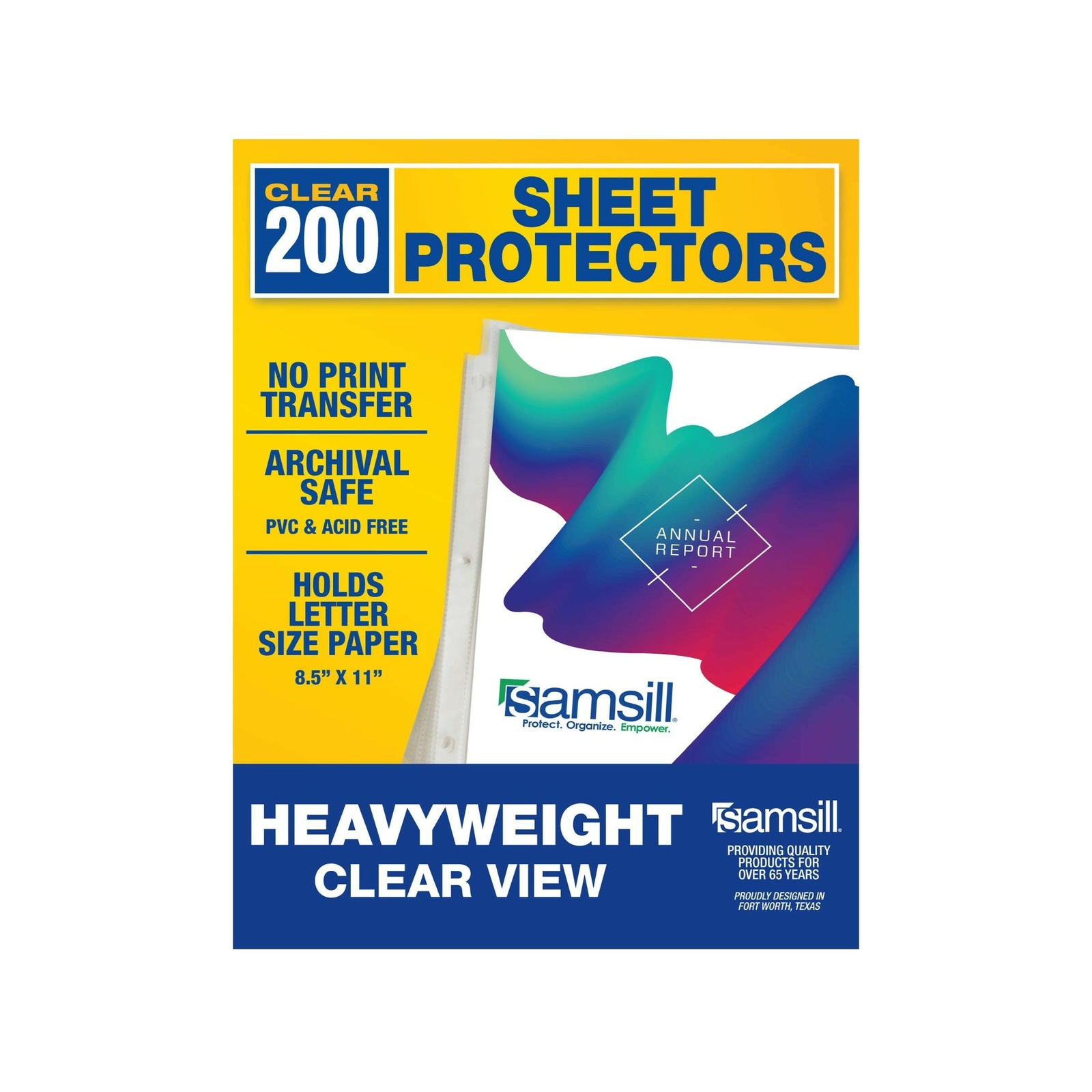 200 Clear Heavyweight Sheet Protectors Nonstick Material Durable PVC