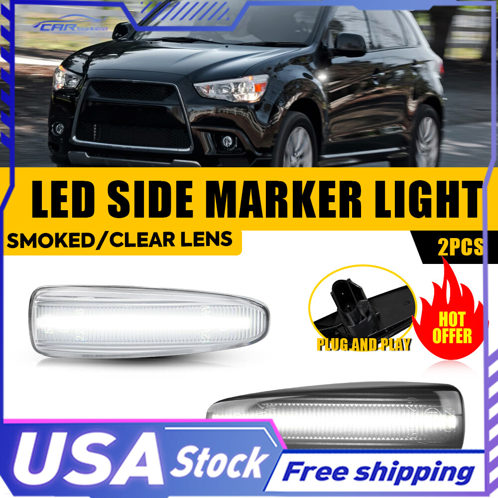 Clear/Smoked LED Side Marker Lights for Lancer Evo X Mirage - 2PC