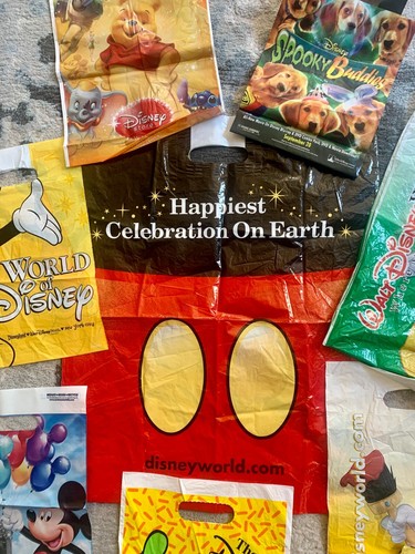 Lot of 9-Vintage Disney World/Disney Store Bags Different Eras Sizes Graphics - Picture 6 of 9