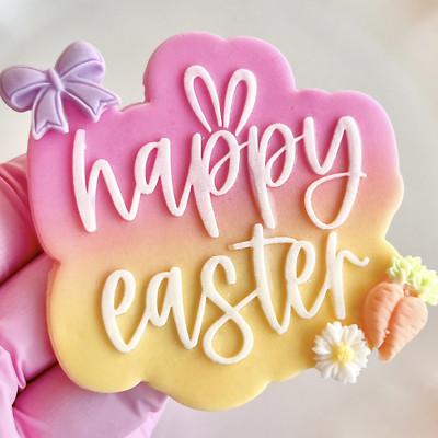 Frohe Ostern Stempel Präger Cupcake Plätzchen Tortenaufleger Prägung Süß Fondant