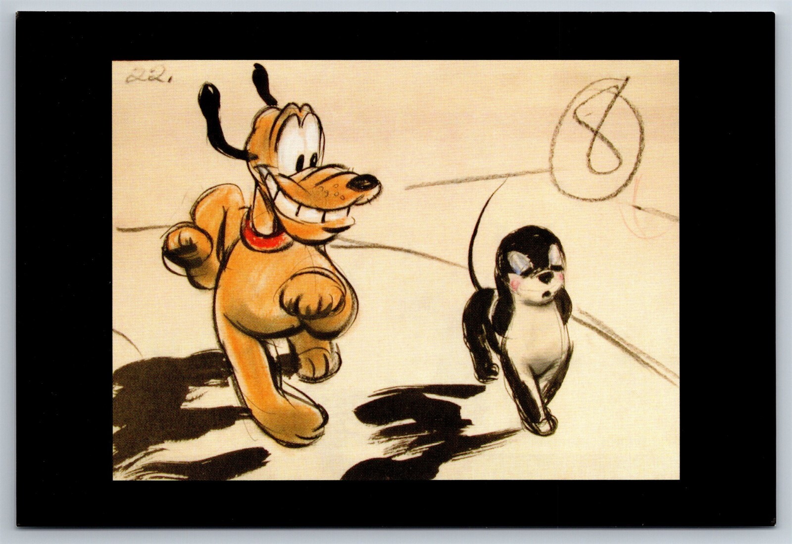Canine Casanova Story Sketch The Art Of Disney 1945 Postcard CO10