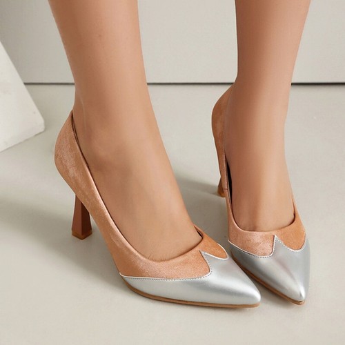 Mode Damen Neu 2025 Frühling Schuhe Pumps Spitz zulaufend High Heel Schuhe Übergröße - Bild 3 von 28
