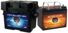 VMAX V35-857 + U1 BOX 35AH AGM Battery for Goplus 46lbs 12V Trolling motor