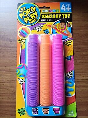 JA-RU Pull Pop Tubes Sensory Fidget Toys Pop Play Tubes Sensory Toys