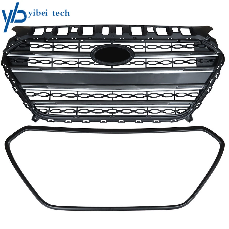 For Hyundai Elantra GT 2013-2016 Front Bumper Grill Assembly Black Trim Grille - Image 3 of 4