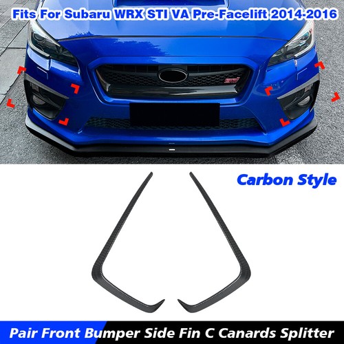 Carnon Look Front Bumper Side C Canards Splitter For Subaru WRX STI VA 2014-2016 - Bild 2 von 5