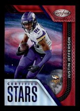 JUSTIN JEFFERSON 2022 PANINI CERTIFIED #CS-23 STARS RED PARALLEL #03/99 BF6630