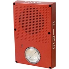 Kidde WG4RF-SVMC Outdoor Wall/Ceiling Speaker Strobe, 25/70V, Red, FIRE, Clear