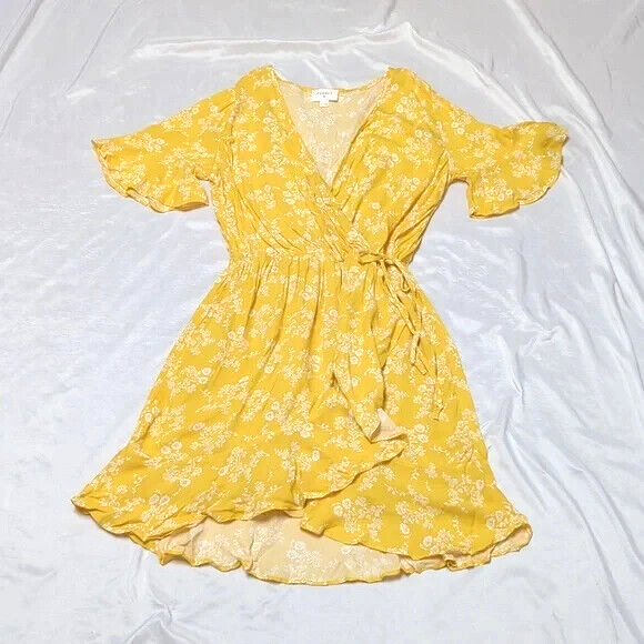 ruffle front tie maxi dress in yellow MOISELLE OFF SHOULDER RUFFLE V TIE UP FRONT NECKLINE DETAIL MAXI DRESS