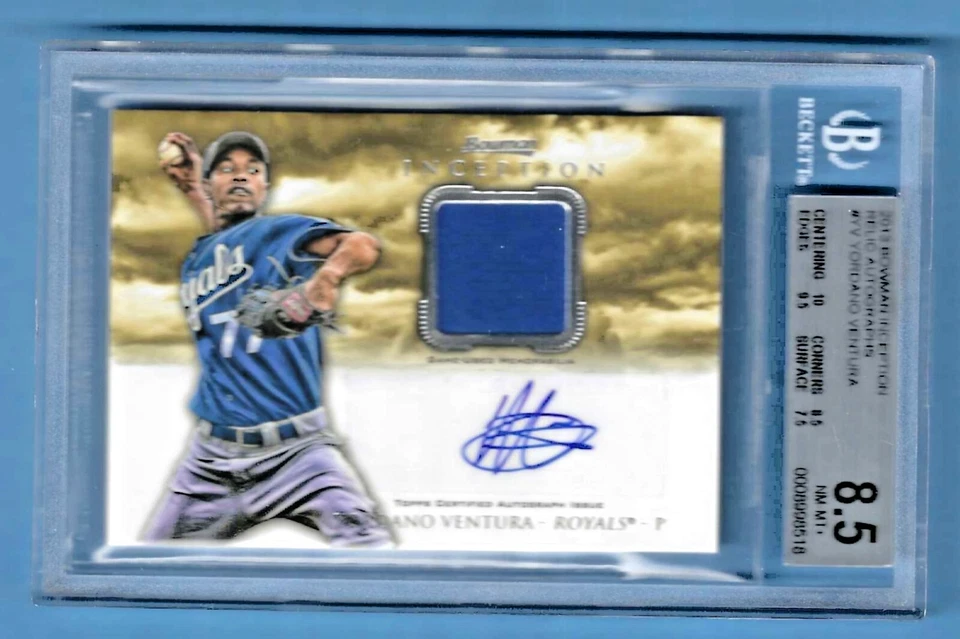 2013 年 Bowman Inception 签名 Yordano Ventura Royals #YV 新秀 BGS 8.5 #0008998518 — 第 2/3 张图片