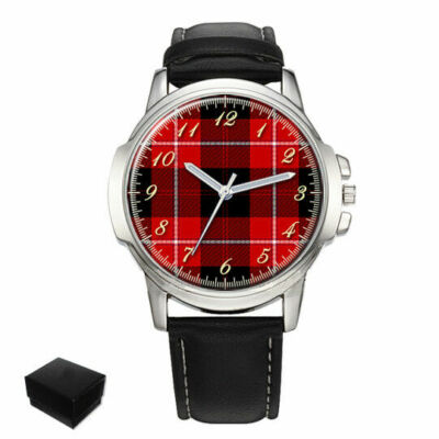 CUNNINGHAM SCHOTTISCHER CLAN TARTAN HERREN ARMBANDUHR GEBURTSTAG GESCHENK GRAVUR