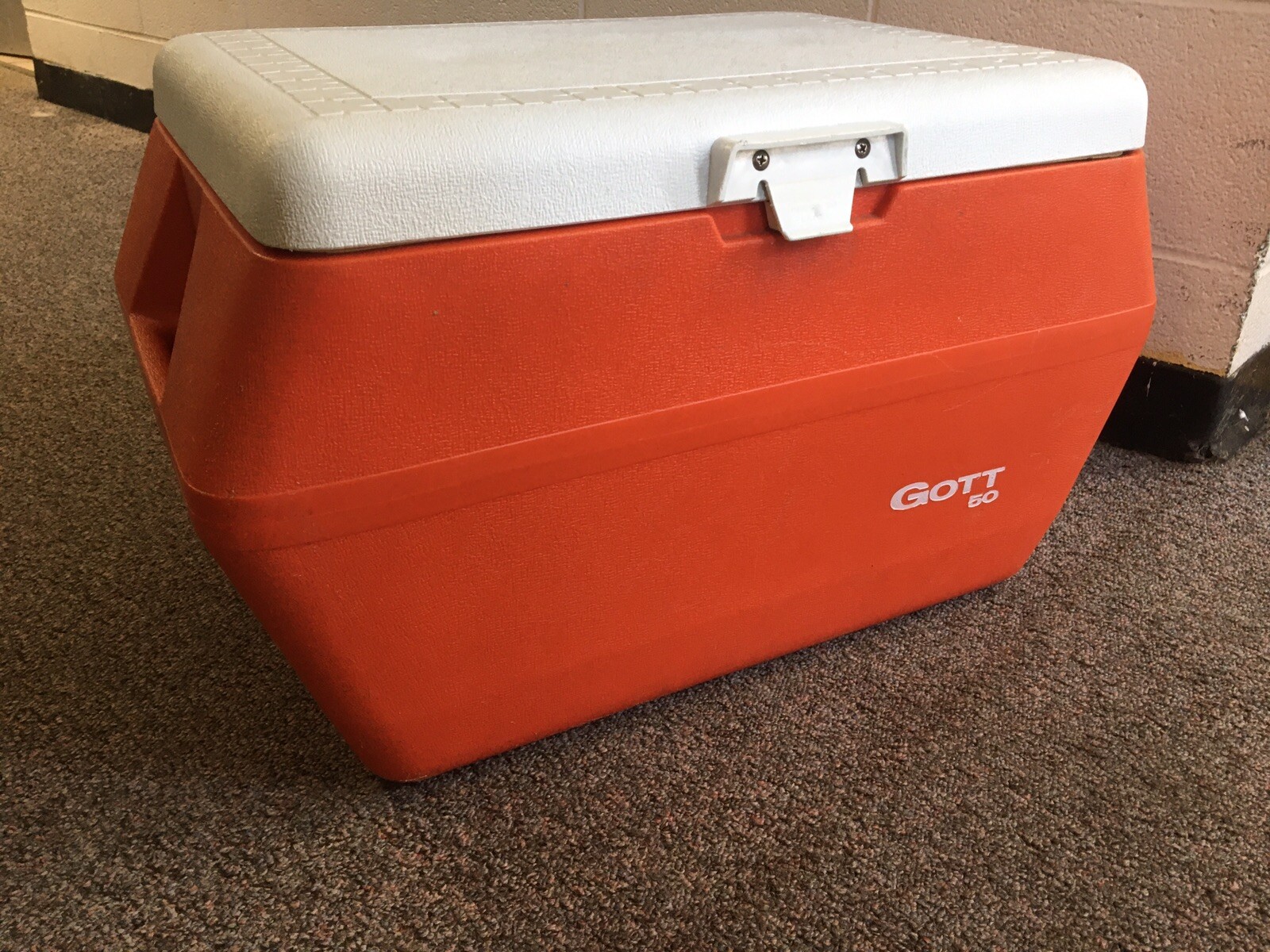 Gott 50 Model Vintage 1950 Orange Ice Chest Cooler Nice condition eBay