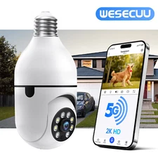 3MP Night Vision White Camera Wireless Bluetooth Dual-Band WiFi PTZ Bulb Camera