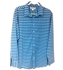 Mizzen  Main Mens Performance Shirt Stripes Plaid Check XL Office Casual Preppy