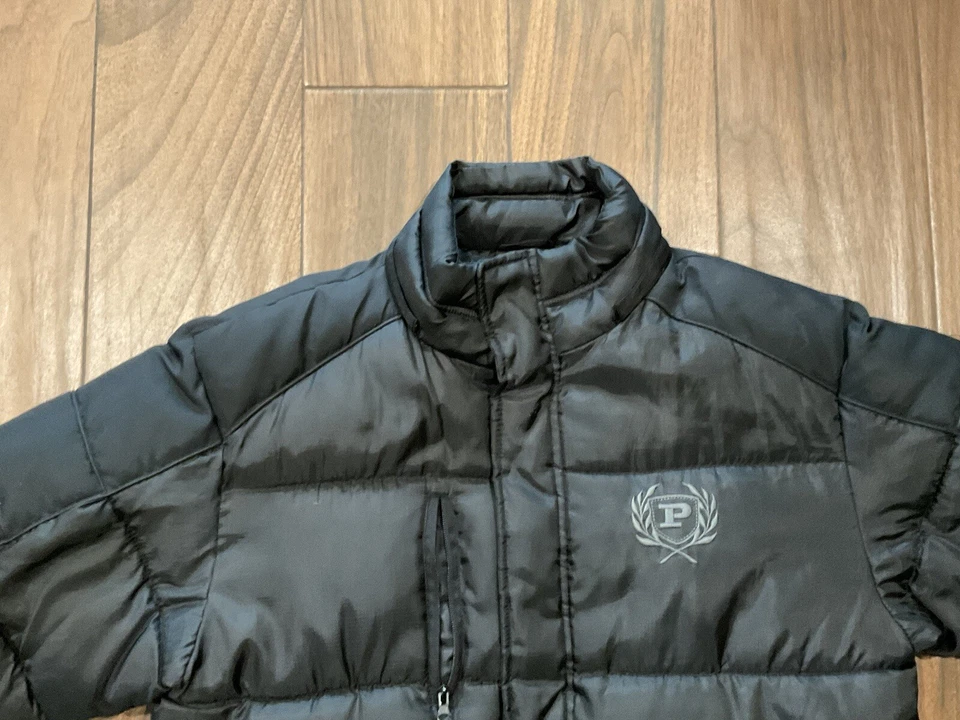 Chaqueta acolchada con cremallera completa Phat Farm para hombre talla grande abrigo negro vintage Y2K hip hop Foto 4 de 4