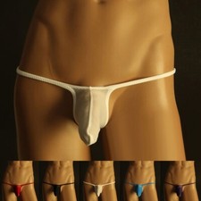 Stylish Men's Low rise T Back G String Underwear with Bulge Enhancing Pouch