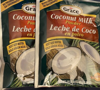Lot Of 2 Grace Coconut Milk Powder Leche De Coco En Polvo  1.76 Oz Each