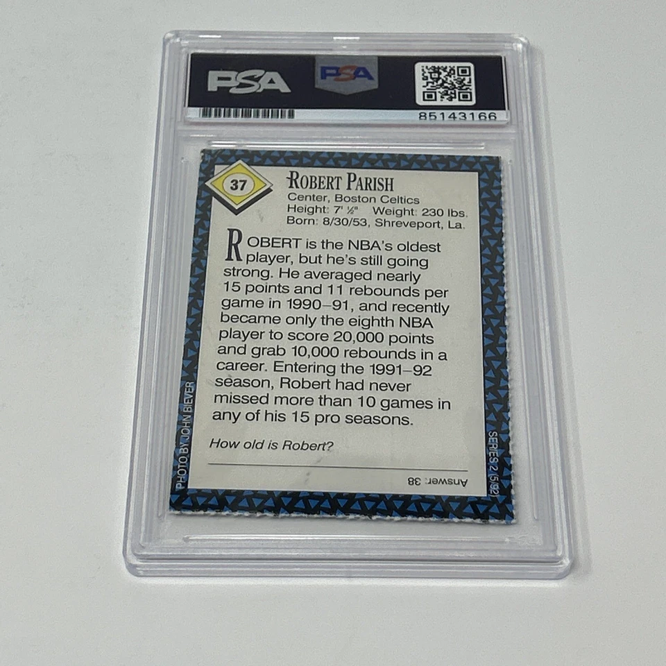 Signed 1992 Sports Illustrated for Kids Series 2 Robert Parish #37 HOF PSA DNA - Image 3 of 3