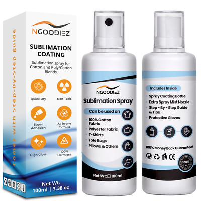 Sublimation Spray for Cotton & All Materials with Detailed Guide & Extra Spray