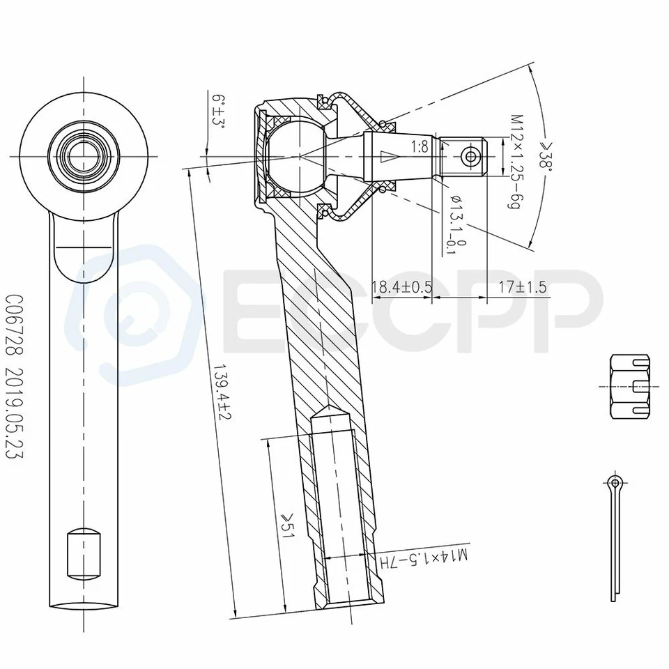 Kit de 6 rótulas inferiores delanteras internas externas para Subaru Legacy e Impreza Foto 2 de 4