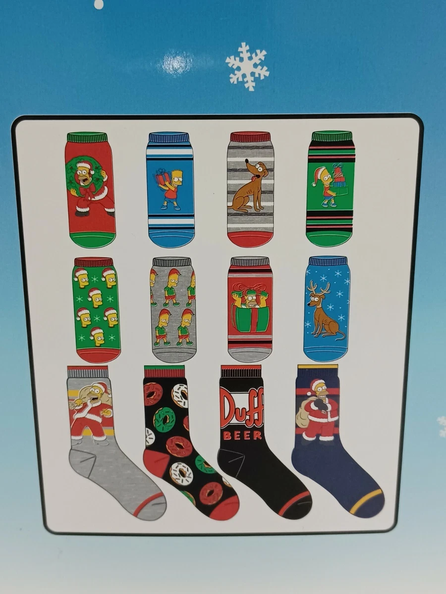 The Simpsons 12 Days of Socks Men's Advent Sock Gift Box Size 6-12 NEW in  Box | eBay