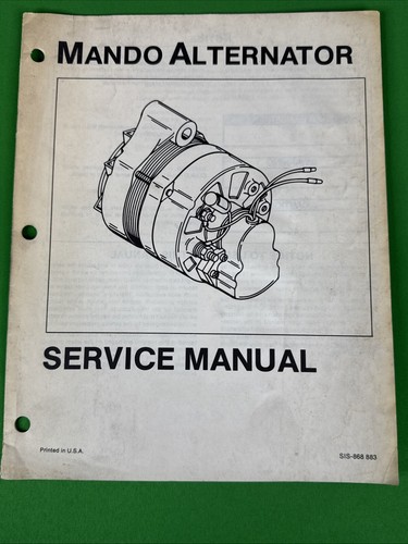 oem Service Manual For Mando Alternator Part Number - SIS-868 883 - Bild 1 von 4