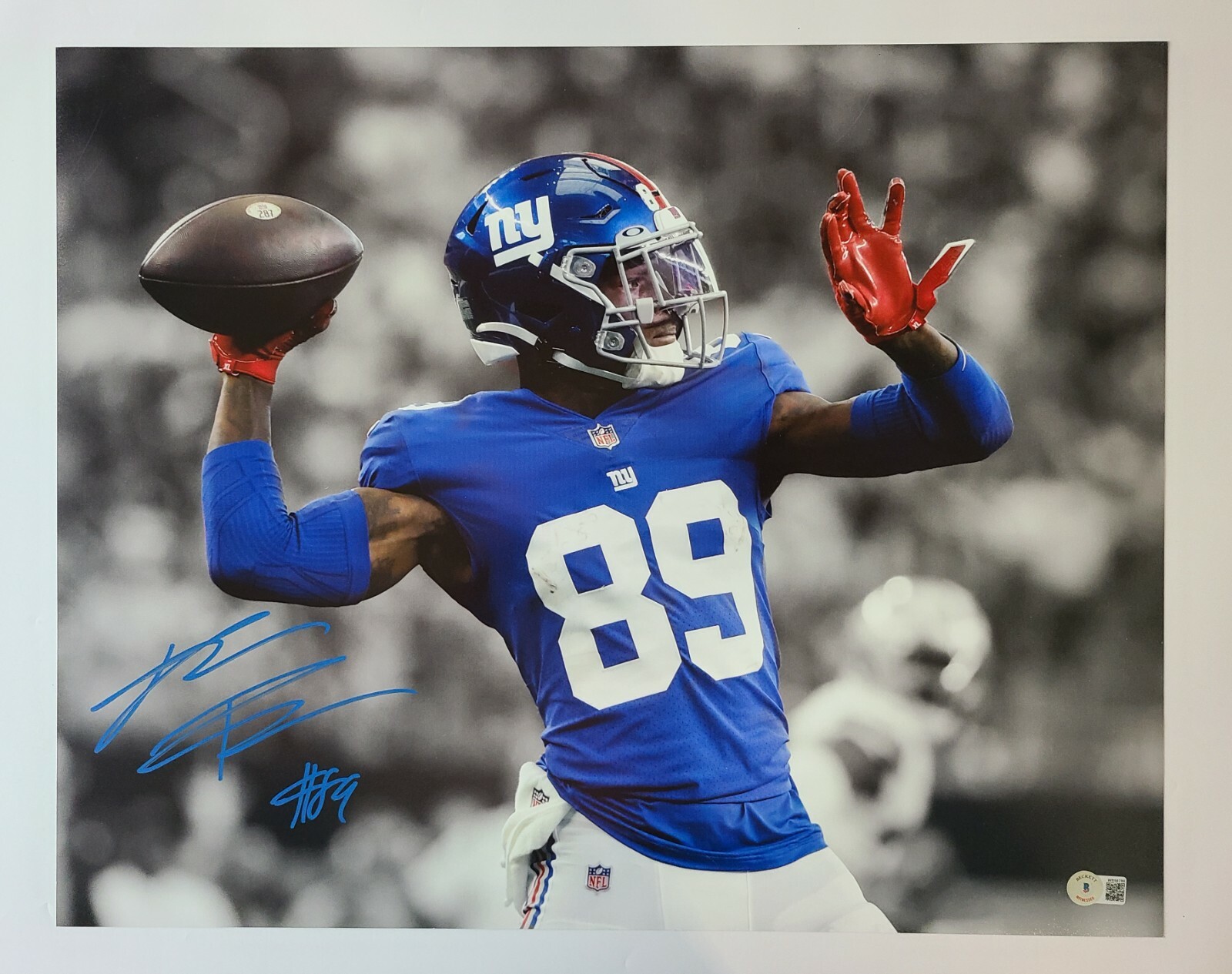 Kadarius Toney Autographed Signed New York Giants Auto 16x20 Photo Beckett BAS Sticker 