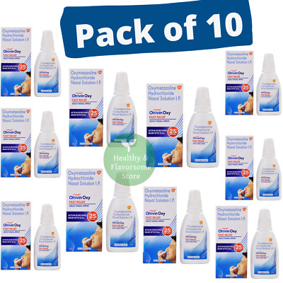 10 x Otrivin Oxy Fast Relief Nasenspray für Erwachsene 10 ml - verstopfte Nas...