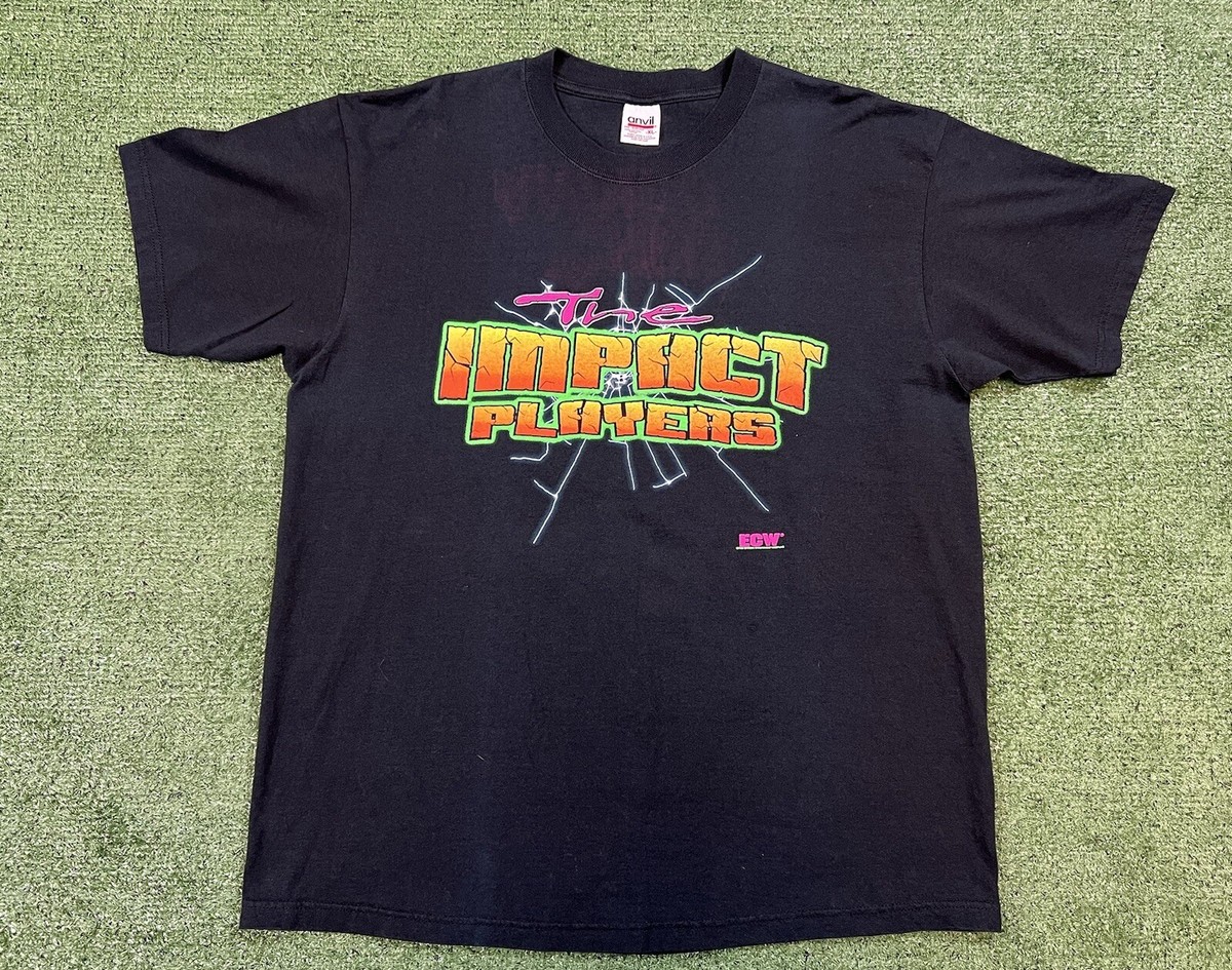 Vintage ECW The Impact Players Shirt Size XL Justin Credible Dawn
