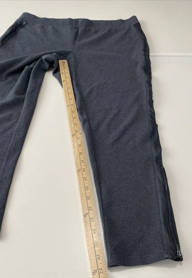 Leggings Lane Bryant para mujer grises negros plisados a rayas cremallera lateral tobillo Plus 20 Foto 4 de 4