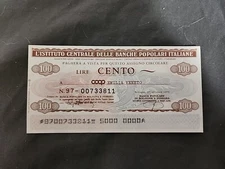 Italy 100 Lire Cento Poplari Girate 1976 Emergency Issue Coupon