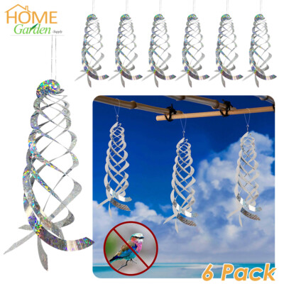6Pcs Bird Repellent Scare Deterrent Reflective Hanging Reflectors Pigeon Porch