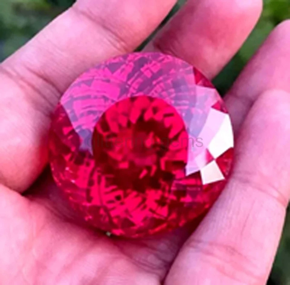 200 Ct Natural Pink Ruby Round Cut Certified Loose Stunning Gemstone 5AIW - Image 2 of 4