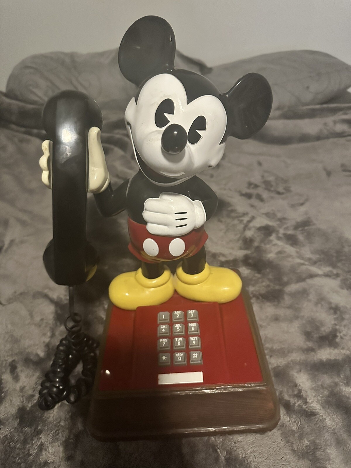 Vintage 1976 Disney Mickey Mouse Phone Landline Push Button Telephone Retro