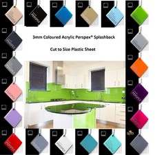 Kitchen Splashback Upstand Acrylic Perspex� 3mm x 1800mm x 900mm 100+ Colours 