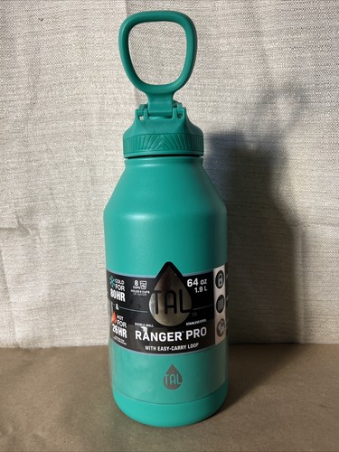 Tal Ranger TAL RANGER PRO STAINLESS STEEL 64OZ 1.9L WATER BOTTLE W/ CARRY LOOP for ...