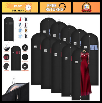 60'' Lightweight Garment Bag - Breathable Zipper Dress Cover with Clear Window &