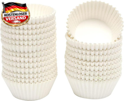 Gcardist Groß Weiße Muffinförmchen Cupcake Becher 200 Stück Lebensmittelqualität
