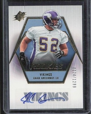 2006 SPx Rookies Auto /1299 Chad Greenway #179 Rookie Auto RC Vikings 