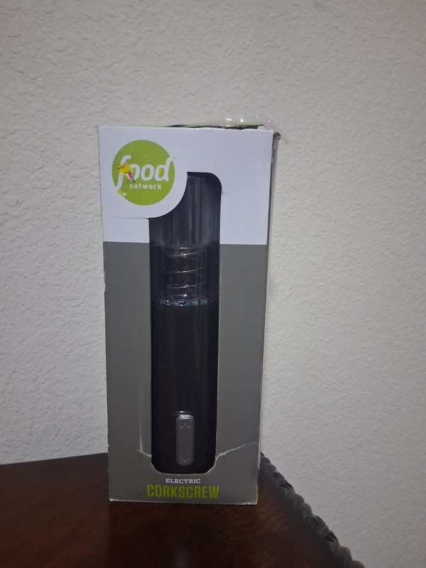 Food Network Electric Corkscrew W/Charger & Charging Stand New opened Box Black
