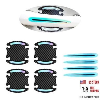 1 Pack 8 Pcs Car Door Handle Protector Reflective Stickers Luminous Color