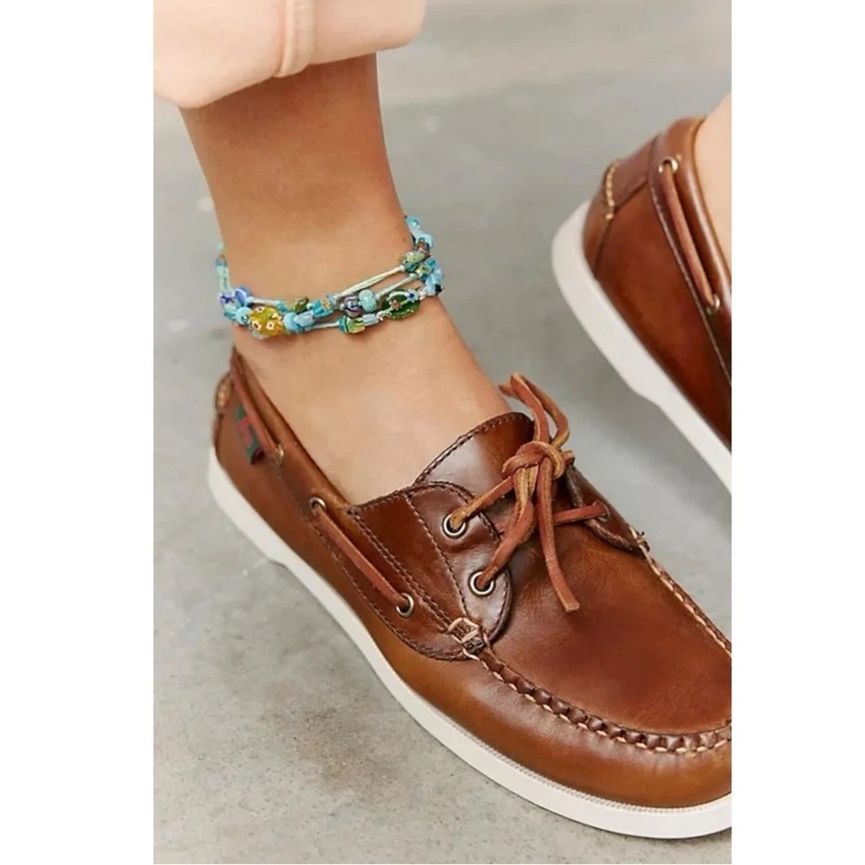 Free People Ariana Ost Marathon Anklet Neon Pop Turquoise Beaded Layered Glass - Image 3 of 4