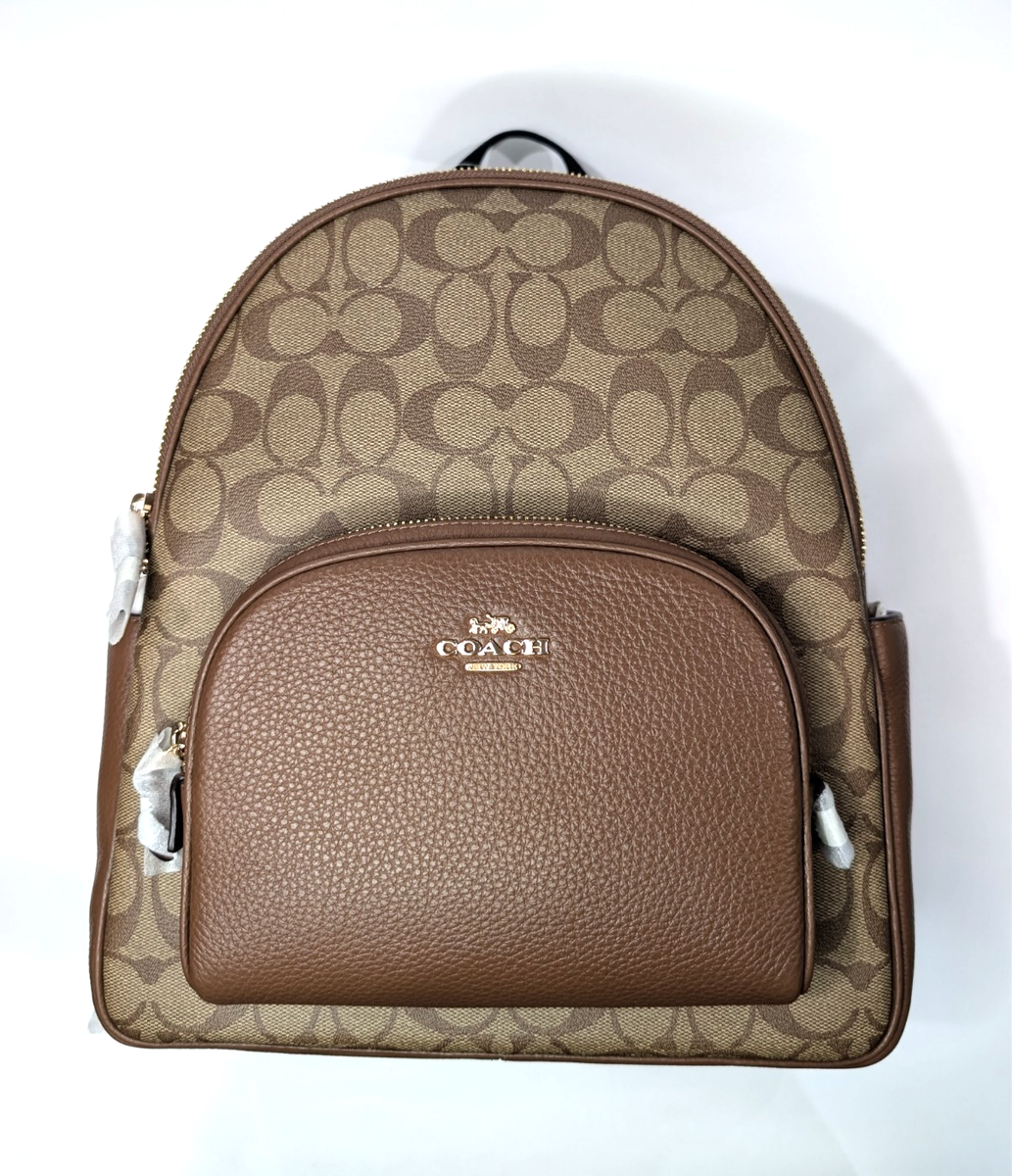 Coach Court Khaki/Sadle 2 Signature Coated Canvas & Leather