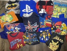 Vintage Y2K Modern Character Boy Clothes 15 Piece Lot Shirts Pajamas 5-8T