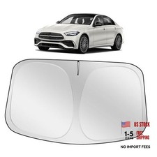 XHRING Windshield Sun Shade Sunshade Compatible with Mercedes Benz C Class