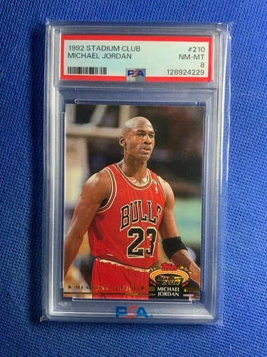 1992 Stadium Club Michael Jordan #210 PSA 8 NM-MT Near Mint Basketball Card!