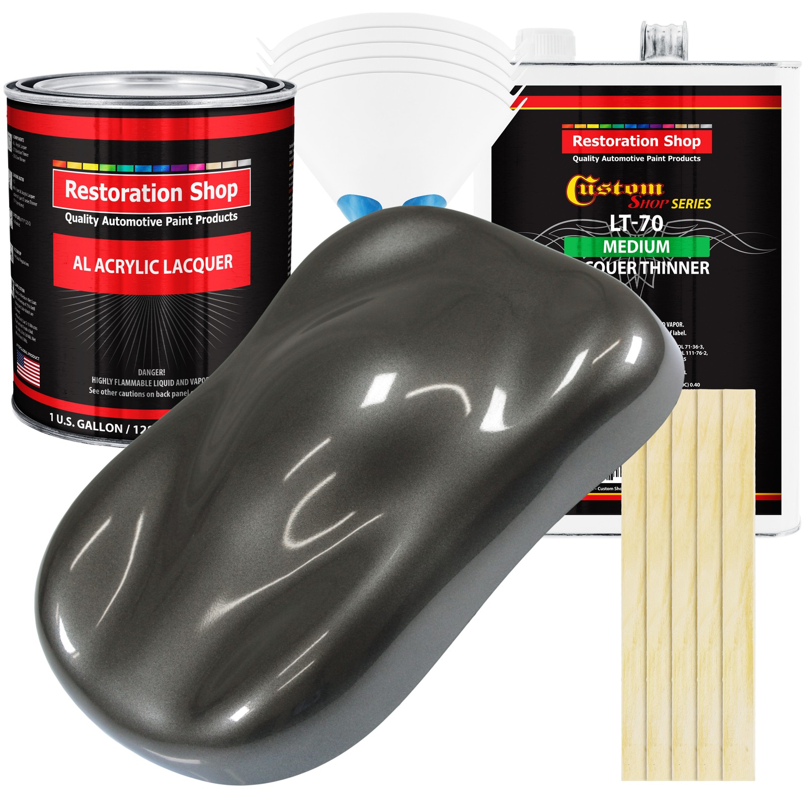 Anthracite Gray Pearl Acrylic Lacquer Gallon Auto Paint Kit with Medium Thinner