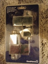 Good Home Chrome Cube Top Manual Radiator Valve and Lock Shield