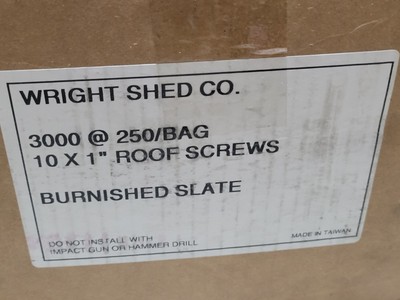 3000 #10 x 1'' Burnished Slate Roof Screws 