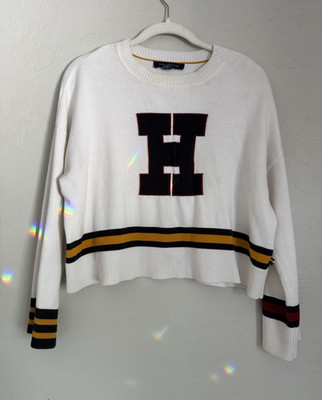 Tommy Hilfiger Juniors M Multicolor Knit Crewneck Logo Striped Sweater
